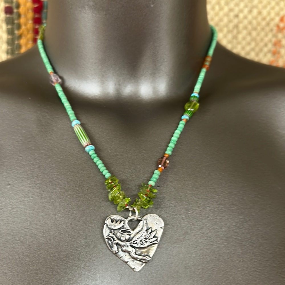 Jes MaHarry Sterling Silver Angel Heart necklace. New in box.